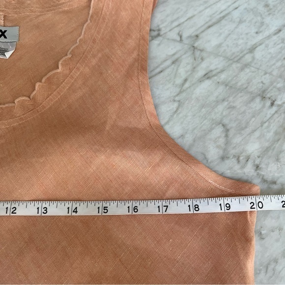 Flax linen flared peach color top/blouse size M. - Picture 3 of 5